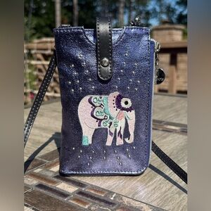 NWOT! Sakroots Purple Elephant Embroidered Crossbody Bag